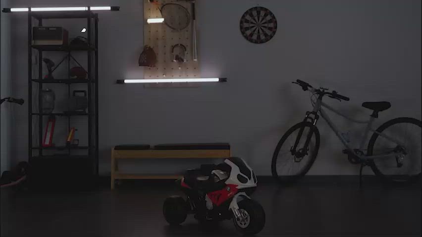 Moto électrique Enfant BMW 6V – 3 Roues, Phares, Musique, Charge 20 Kg, De 1,5 à 3 Ans, Rouge.