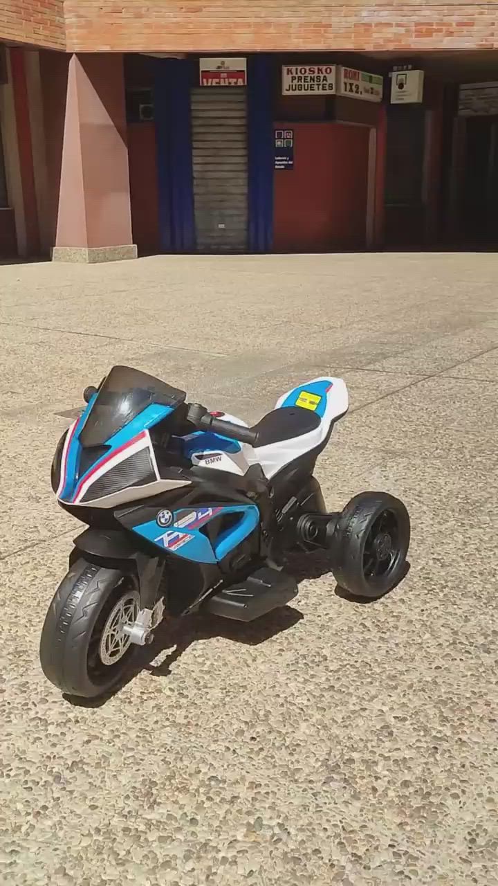 HOMCOM BMW HP4 Electric Motorcycle for Children 18 Months Battery Motorcycle 6V with Music USB Speed 2.5 km/h Forward and Reverse Charge 30 kg 82.5x42x54 cm Blue