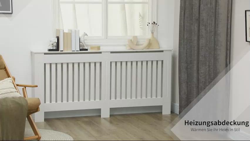 HOMCOM Heizkörperverkleidung Heizkörperabdeckung Heizungsverkleidung Heizkörper Radiator Cover Abdeckung (Modell2/172x19x81 cm)
